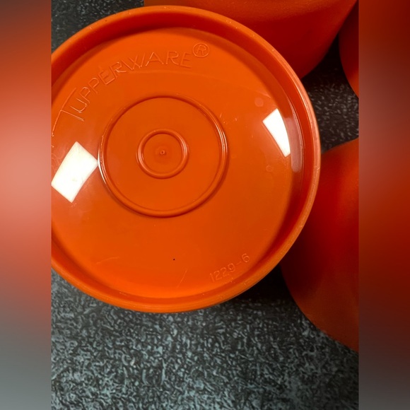 Vintage Tupperware Snack Container Nesting Cups Set Of 4 Orange NO LIDS #1229 - Picture 4 of 7